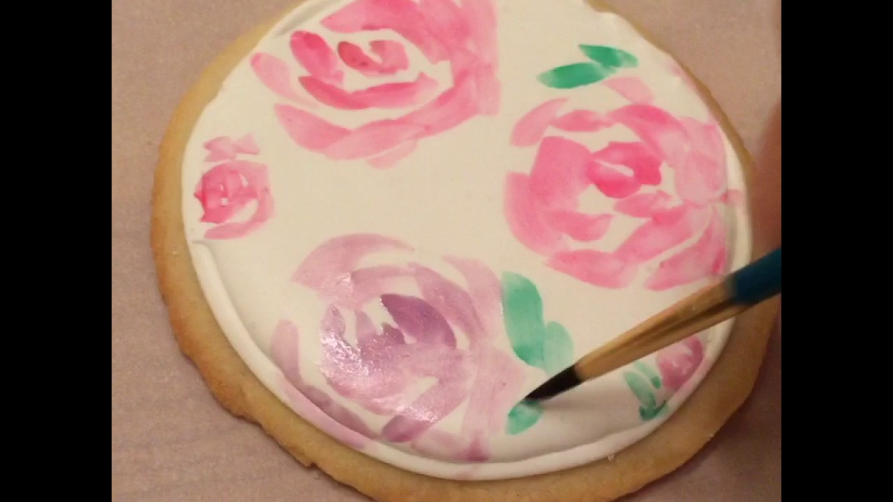1280x720 Watercolor Floral Cookies - Watercolor Cookies