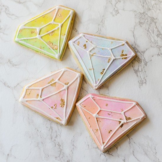 550x550 Watercolor Gold Leaf Cookies I Am Baker - Watercolor Cookies