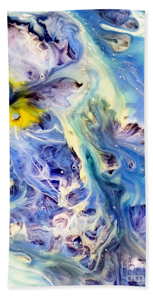 500x967 Coral Reef Abstract Watercolor Painting Beach Towel For Sale By - Watercolor Coral Reef