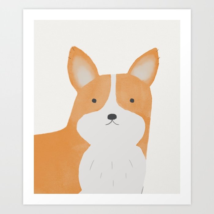 700x700 Watercolor Corgi Art Print By Keatonnugent Society6 - Watercolor Corgi