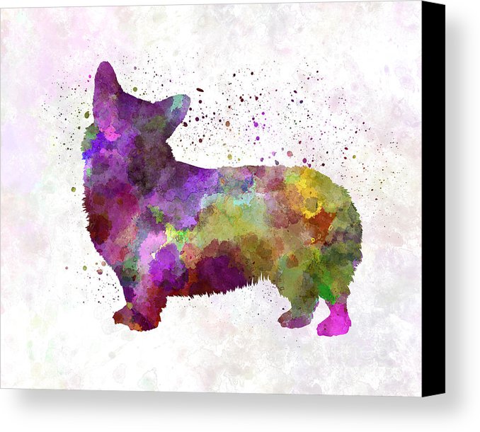 678x610 Welsh Corgi Cardigan In Watercolor Canvas Print Canvas Art By - Watercolor Corgi