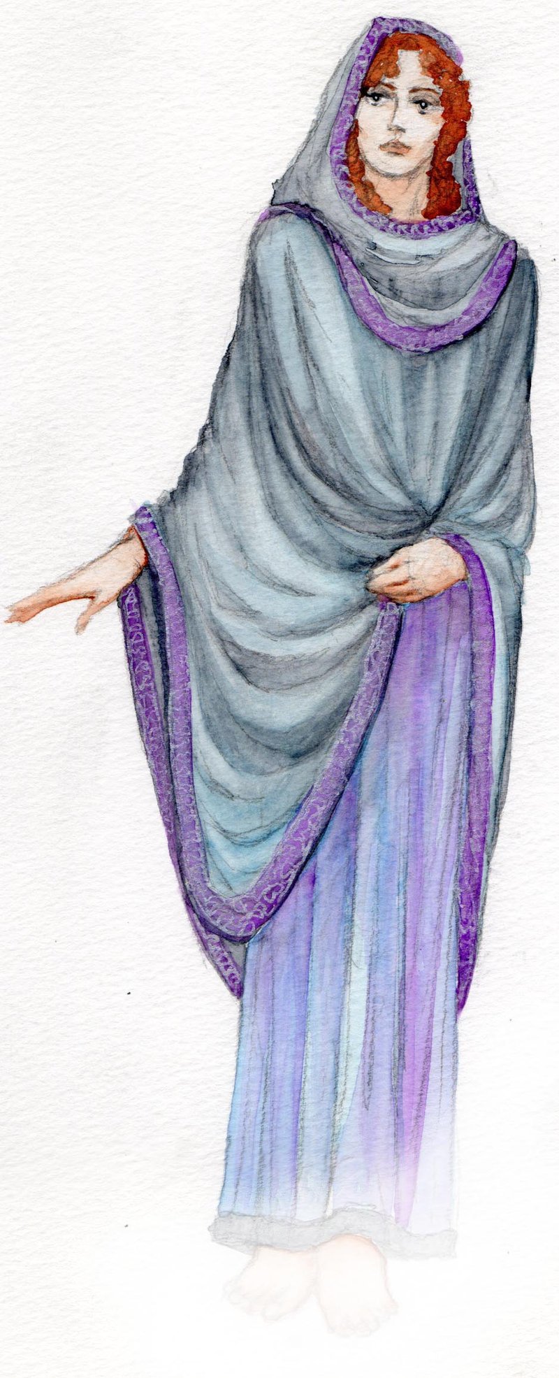 800x1971 Miranda Costume Rendering By Scottaronow - Watercolor Costume