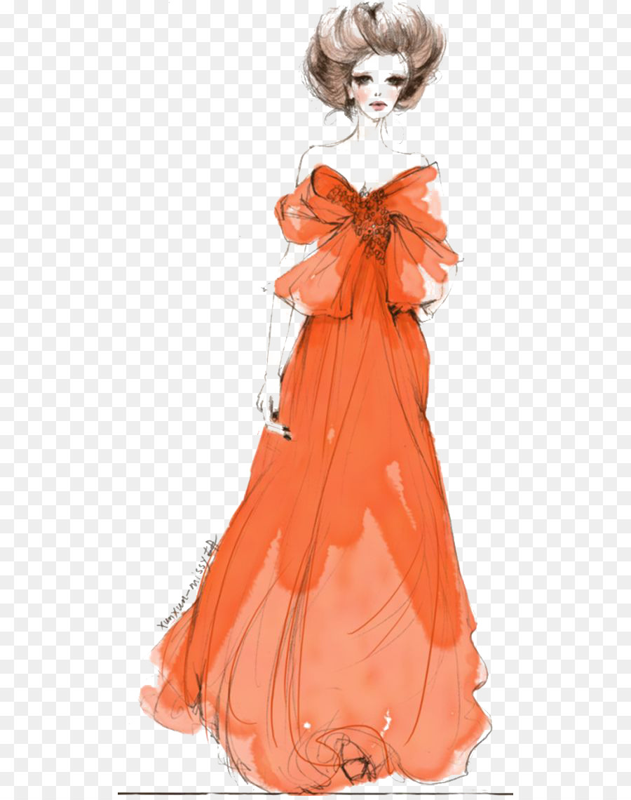 900x1140 Watercolor Flowers Dress Woman - Watercolor Costume