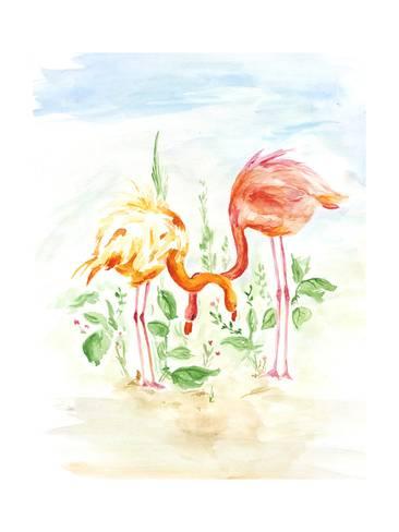 366x488 Flamingo Couple - Watercolor Couple