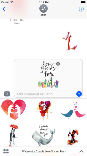 300x533 Watercolor Couple Love Sticker Pack On The App Store - Watercolor Couple