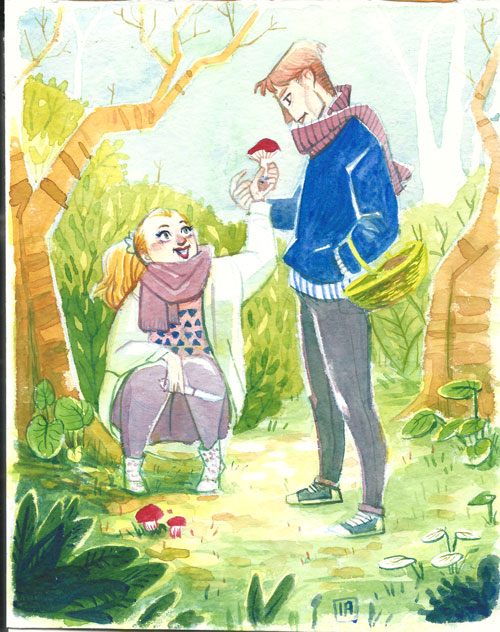 500x632 Watercolor Couple By Merry Zazoue - Watercolor Couple