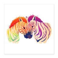 190x190 Zebra Love Couple Watercolor Painting By Yakoazon Poster Spreadshirt - Watercolor Couple