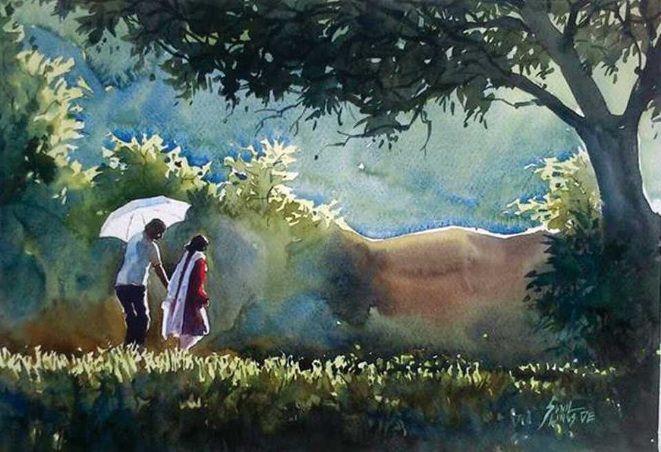 960x657 Couple Watercolor Painting Sunil - Watercolor Couple