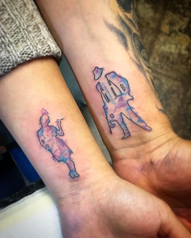 800x999 Collection Of Watercolor Couple Tattoo - Watercolor Couple