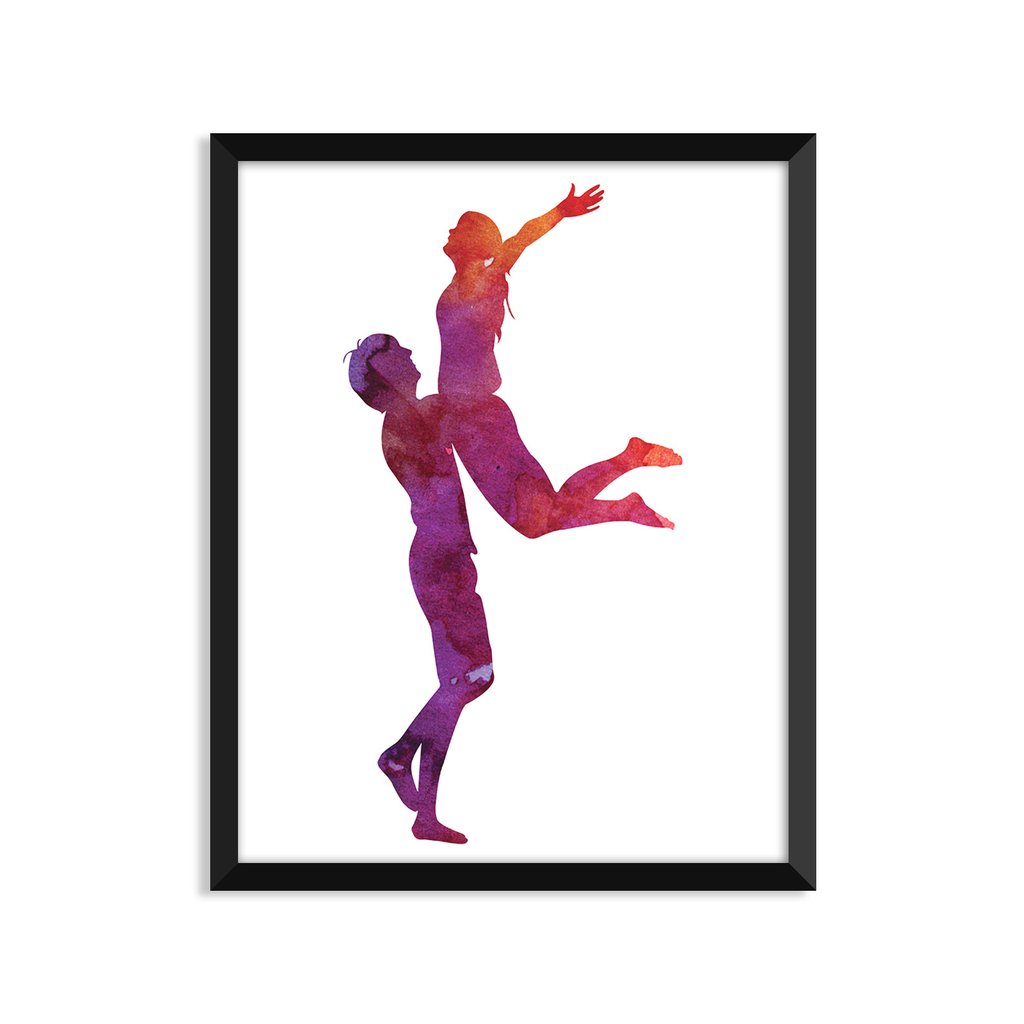 1024x1024 Couple Jump Watercolor Serif Design Studios - Watercolor Couple