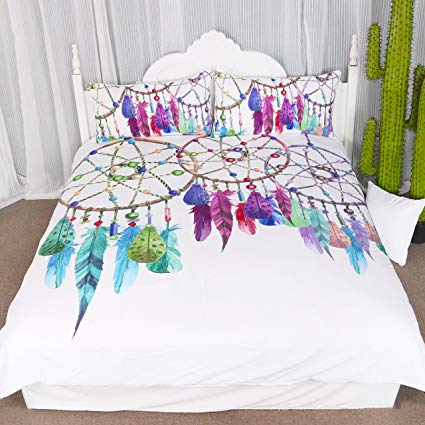 425x425 3 Pieces Gemstone Dreamcatcher Duvet Cover Set Chic - Watercolor Cover Photo