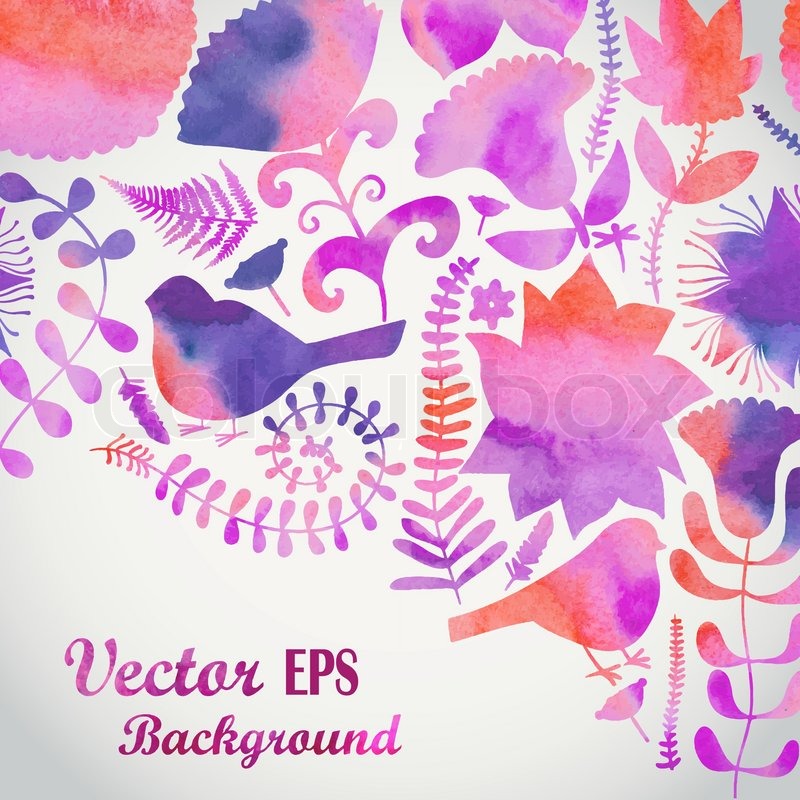 800x800 Watercolor Floral Greeting Card. Vintage Retro Background With - Watercolor Cover Photo