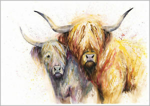 300x212 Helen April Rose Limited Print Highland Cow Cows Animal Art - Watercolor Cow