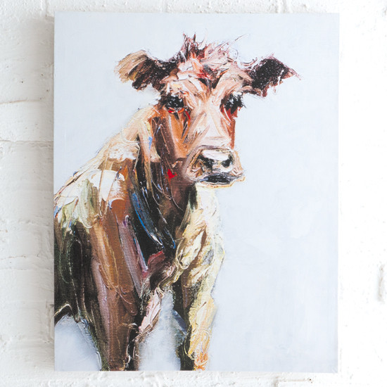 550x550 Watercolor Cow Canvas - Watercolor Cow