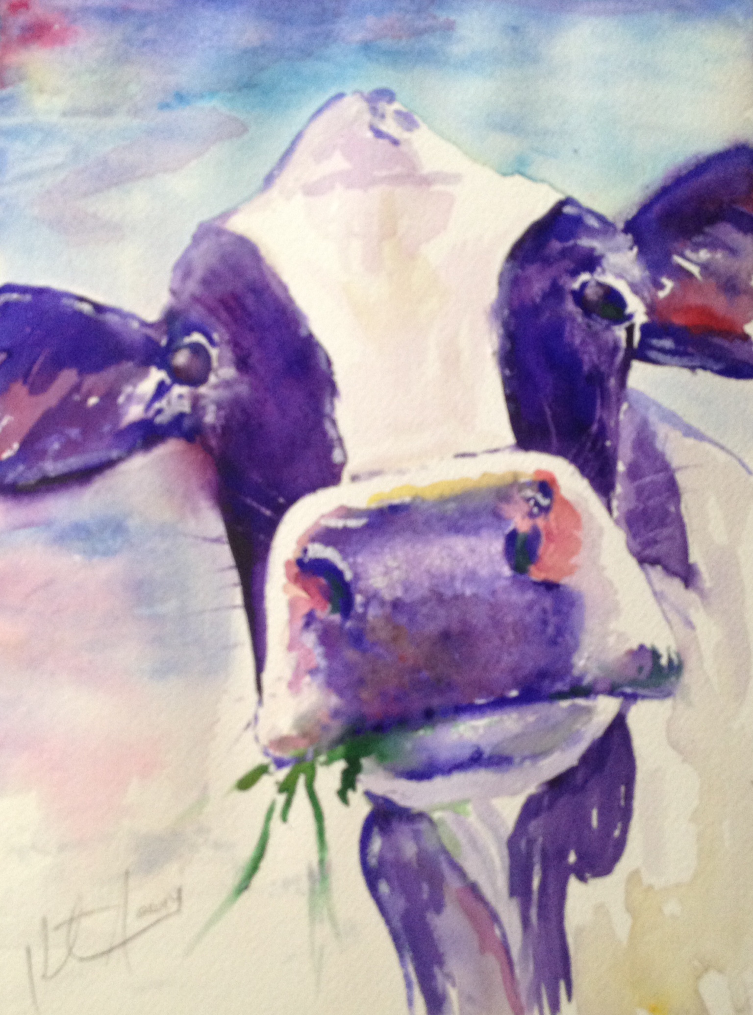 1536x2072 Gallery Watercolor Paintings Of Cows, - Watercolor Cow Painting