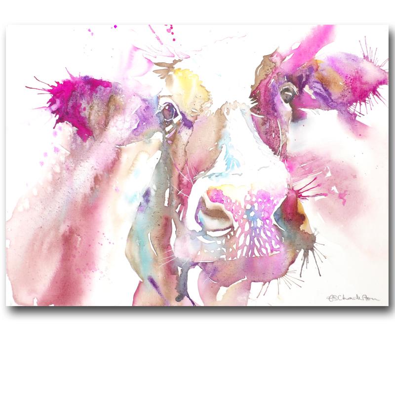 800x800 White Watercolor Painted Canvas Paintings Cow Oil Paintings Modern - Watercolor Cow Painting