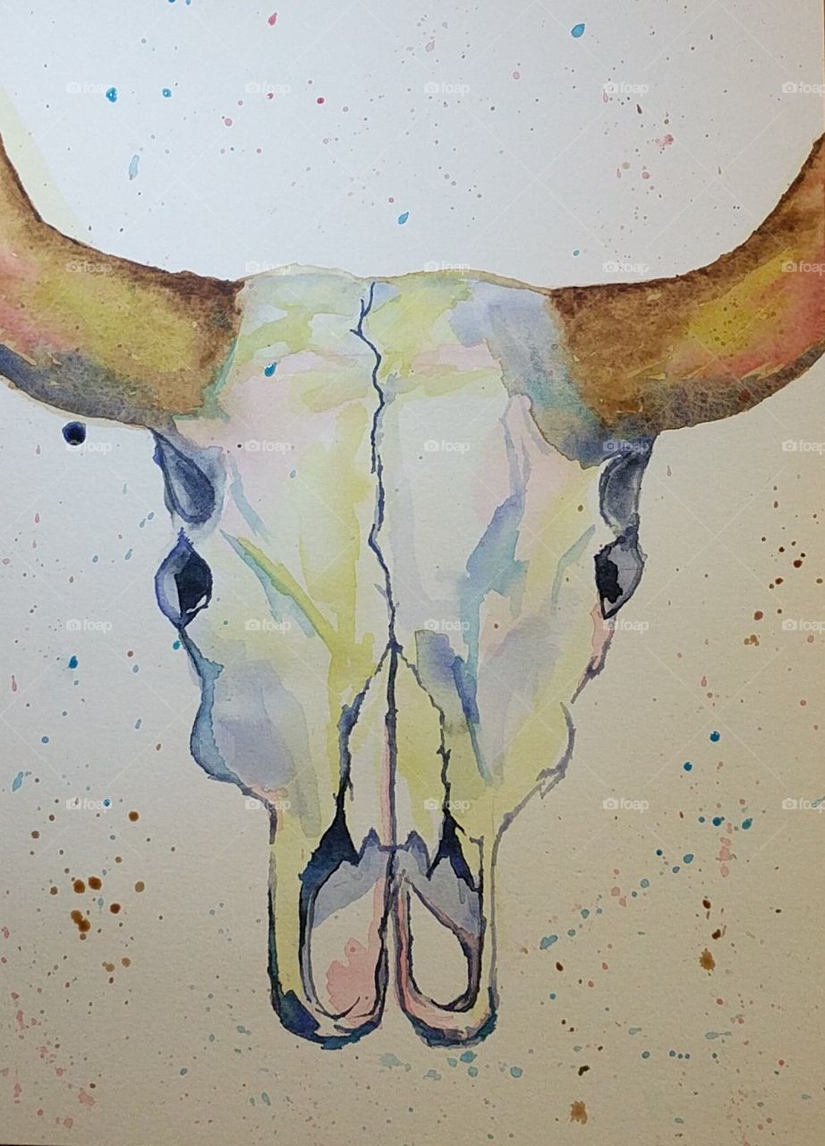 922x1280 Watercolor Cow Skull Stock Photo By Lissamae315 - Watercolor Cow Skull