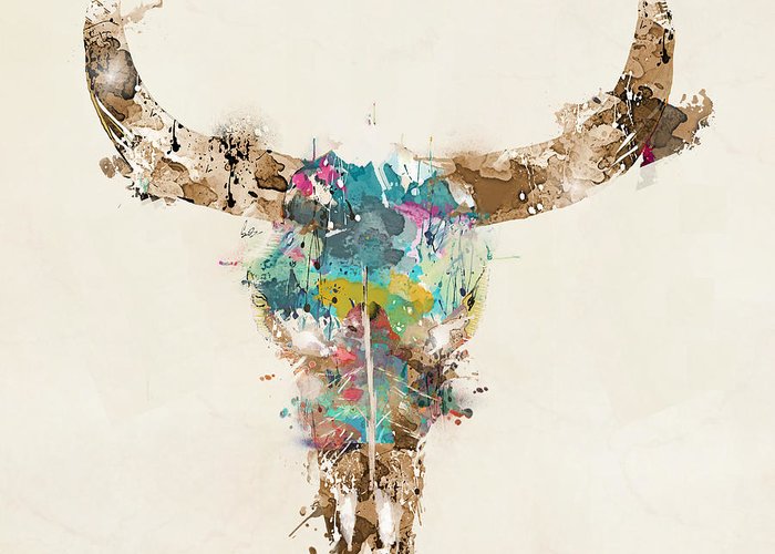 700x500 Skull Watercolor Art Fine Art America - Watercolor Cow Skull