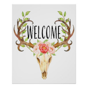 307x307 Watercolor Cow Skull Art Amp Wall Zazzle - Watercolor Cow Skull