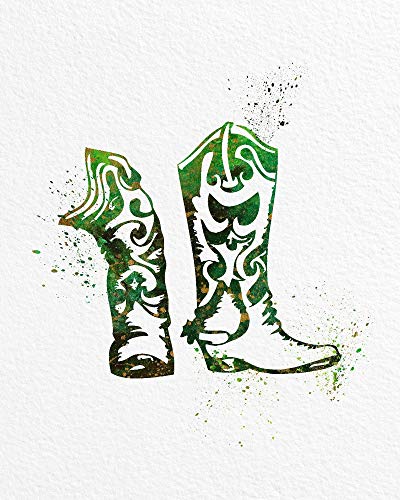 Watercolor Cowboy Boots
