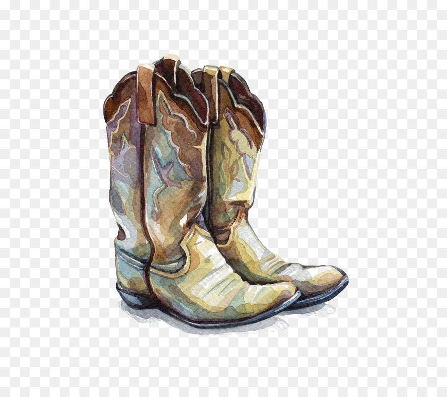 900x800 Cowboy Boot Watercolor Painting Shoe Illustration - Watercolor Cowboy Boots