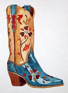 235x320 Pin By Kiara Tingey On Art Cowboy Boots, Cowboys And - Watercolor Cowboy Boots