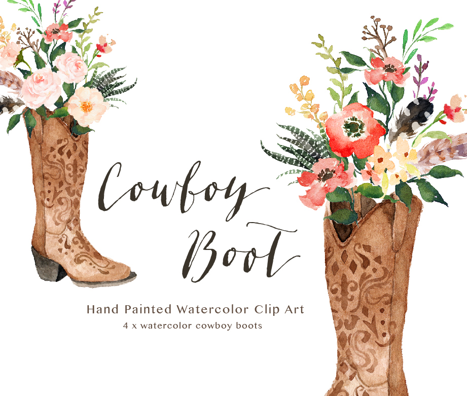 921x781 Watercolor Cowboy Boots On Behance - Watercolor Cowboy Boots