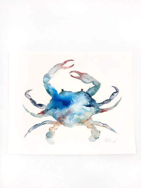 450x600 Blue Crab Original Watercolor Painting - Watercolor Crab