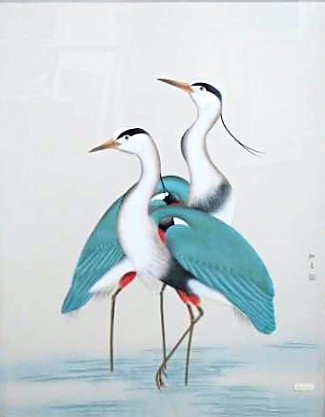 325x417 134 Two 20th Century Chinese Watercolor Crane Painting - Watercolor Crane