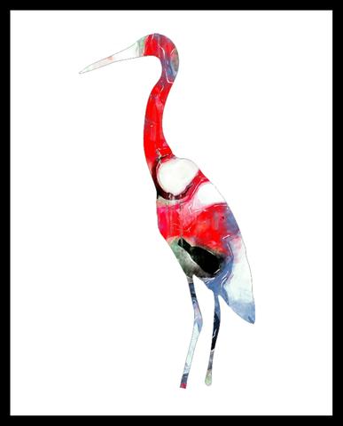 387x480 Art Prints Tagged Watercolor Crane Paper Rose Cottage - Watercolor Crane