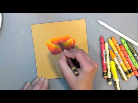 480x360 How To Paint A Poppy With Watercolor Crayons Tutorial - Watercolor Crayons