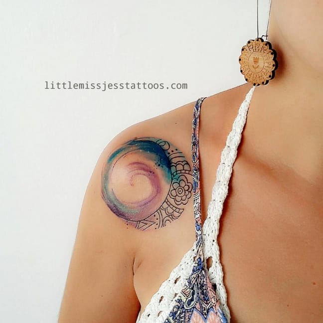 648x648 Rebeccagivens Watercolor Crescent Moon Tattoo - Watercolor Crescent Moon