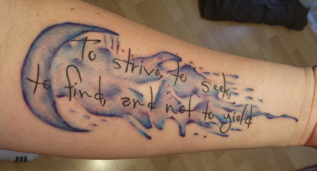 1018x549 Artistic Watercolor Crescent Moon Tattoo On Hand For Man - Watercolor Crescent Moon