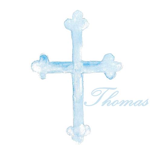 500x500 Religious 1 Cross Blue Watercolor - Watercolor Cross