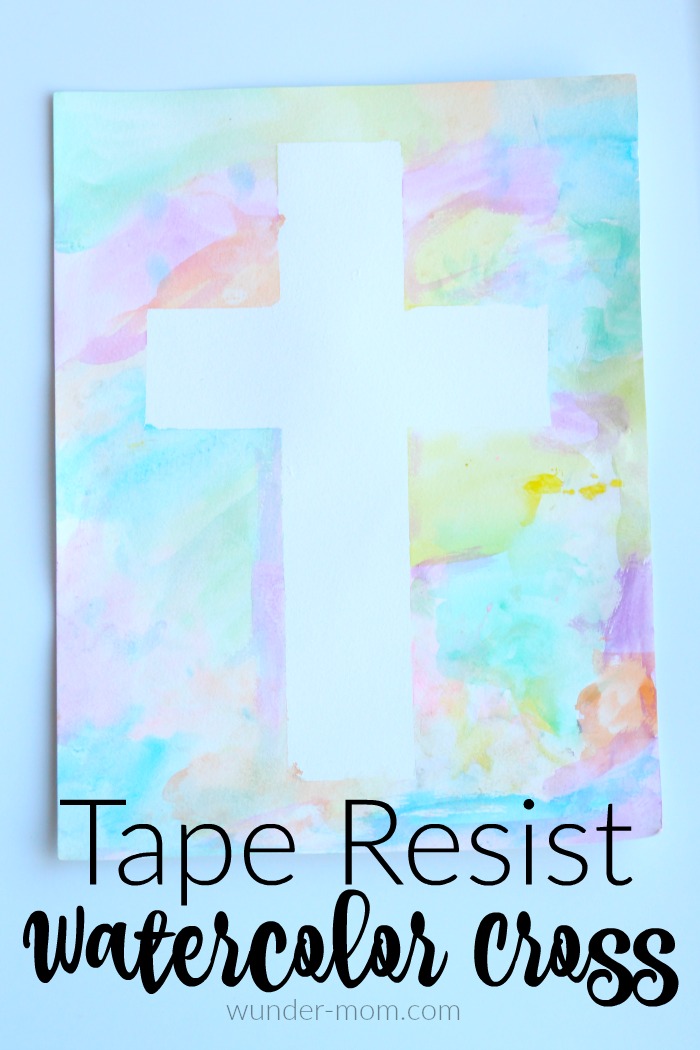 700x1050 Tape Resist Watercolor Cross - Watercolor Cross
