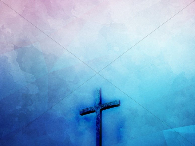 776x582 Cross Watercolor Blue Religious Background Worship Backgrounds - Watercolor Cross