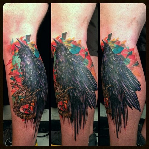 500x500 Watercolor Crow Tattoo Image - Watercolor Crow Tattoo