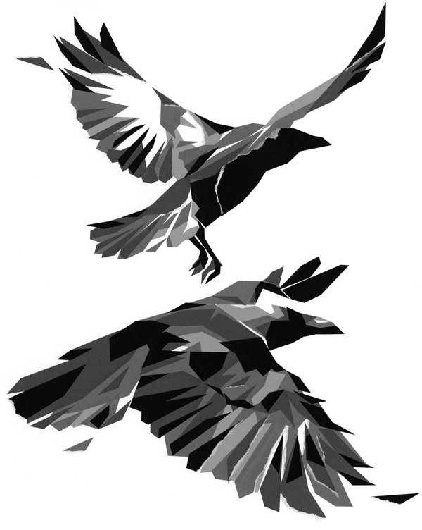 600x752 14 Crow Tattoo Designs, Samples And Ideas - Watercolor Crow Tattoo