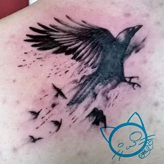 320x320 Watercolor Crow Tattoo Art Inspiration Tattoo - Watercolor Crow Tattoo