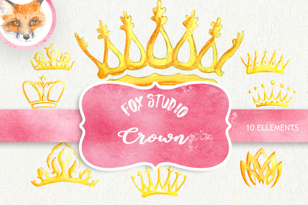 1024x681 Watercolor Crown. Clipart Elements. Queen King - Watercolor Crown
