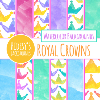 350x350 Crown Handpainted Watercolor Digital Papers Backgrounds By - Watercolor Crown
