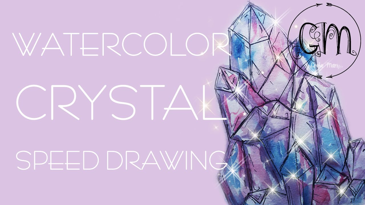 1280x720 Watercolor Crystal Kristallid Speed Drawing - Watercolor Crystals