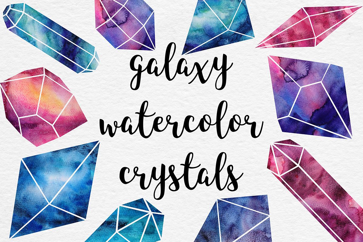 1200x800 Watercolor Crystals Collection - Watercolor Crystals