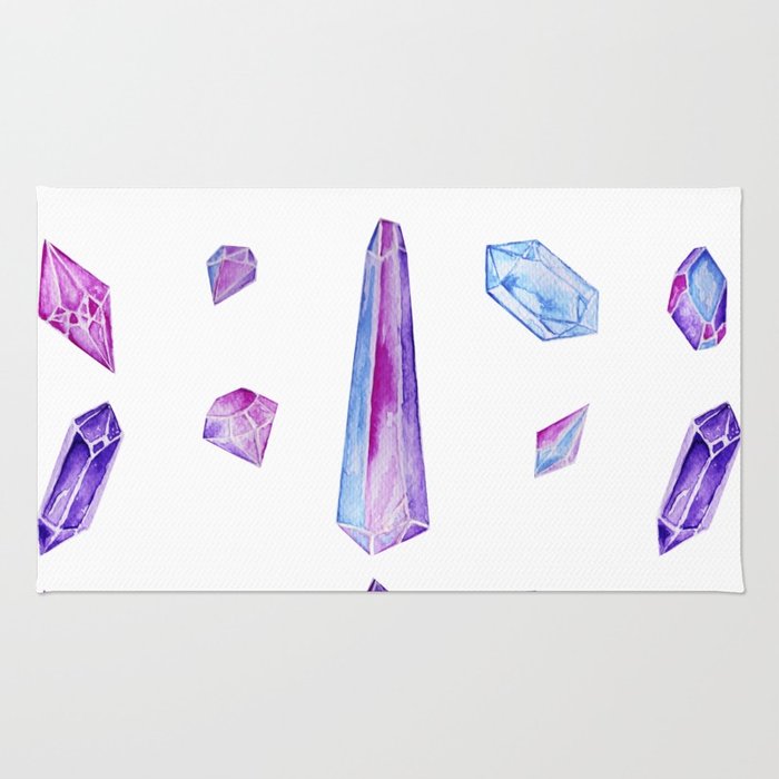 700x700 Watercolor Crystals Rug By Stilleskyggerart Society6 - Watercolor Crystals