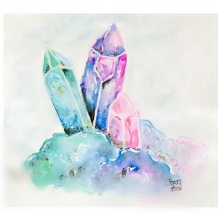 320x320 Watercolor Painting Of Crystal Quartz ) I Love Crystals! Btw I - Watercolor Crystals
