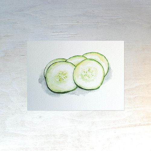 500x500 Cucumber Watercolor Print Cucumber, Watercolor And Originals - Watercolor Cucumber