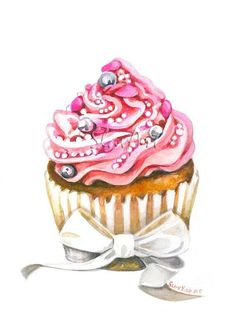 236x334 172 Best Watercolour - Watercolor Cupcake