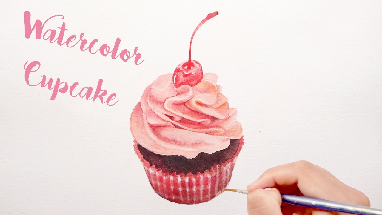 1280x720 Watercolor Cupcake - Watercolor Cupcake