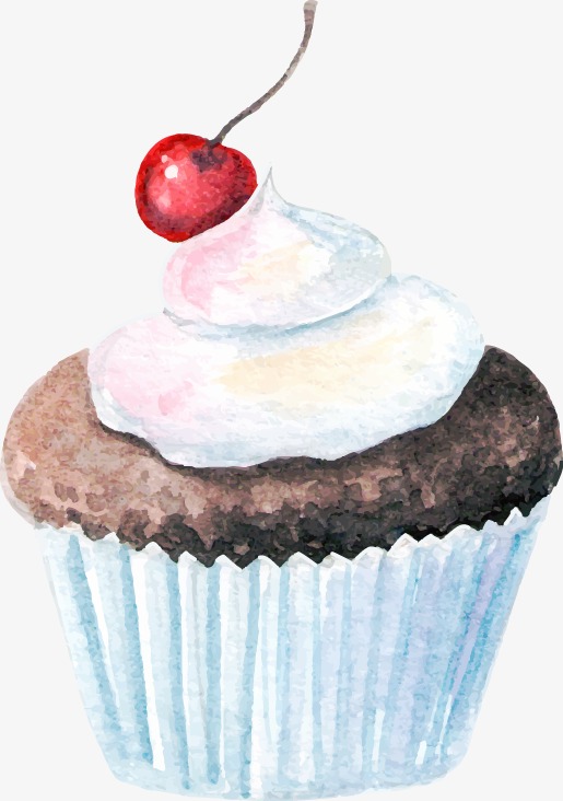 515x732 Watercolor Cupcakes, Watercolor, Vector, Cup Cake Png And Vector - Watercolor Cupcake