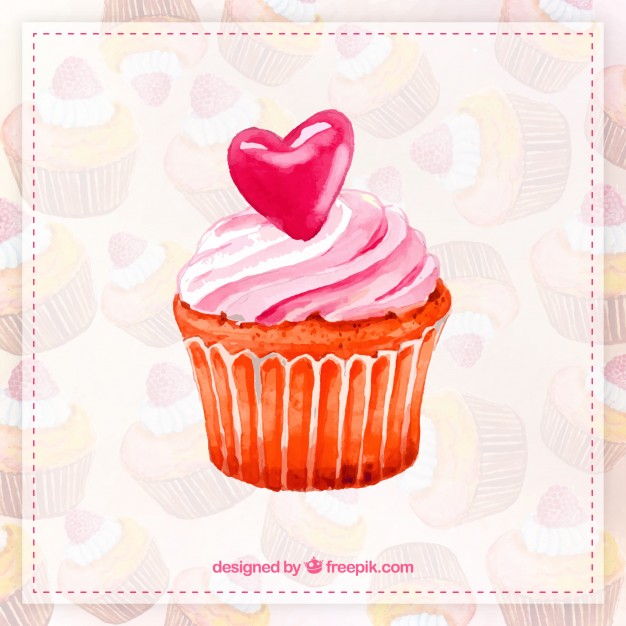 626x626 Watercolor Cupcake Hand Painted Vector Free Download - Watercolor Cupcake